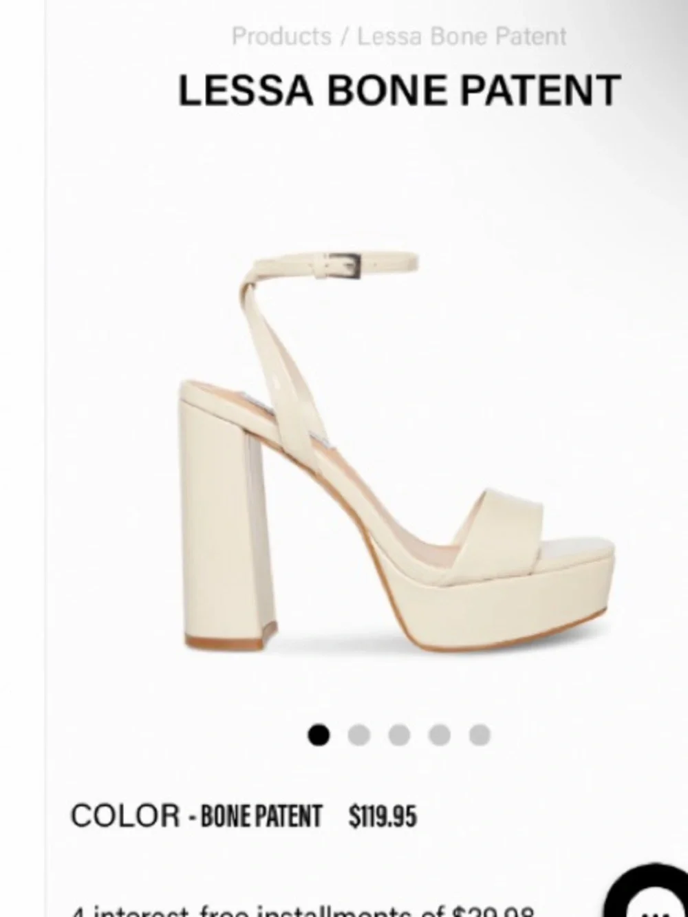 Steve Madden Bone Patent Platform Sandal